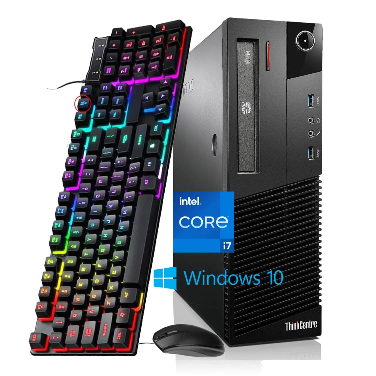 Lenovo ThinkCentre M93p SFF Computadora de Escritorio de Negocios, PC Quad Core i7-4790 3.6Ghz 16GB RAM 256GB SSD DVD WiFi Bluetooth DisplayPort Windows 10 Pro (Renovada)