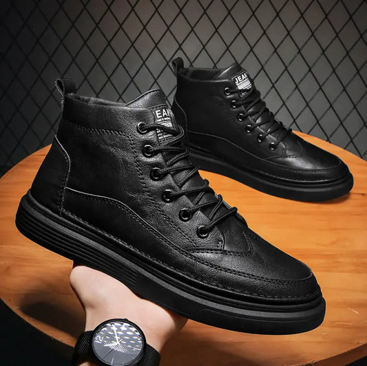 Botas Martin de Couro Casual Masculinas de Cano Alto (Novo Estilo)
