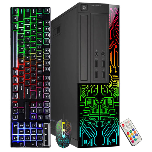 Dell Gaming OptiPlex Desktop RGB, PC Intel Core i5 3.2Ghz | AMD RX 550 GDDR5 | 16GB RAM 512GB SSD | Teclado y Ratón RGB para Juegos y WiFi | Windows 10 HDMI (Renovado)