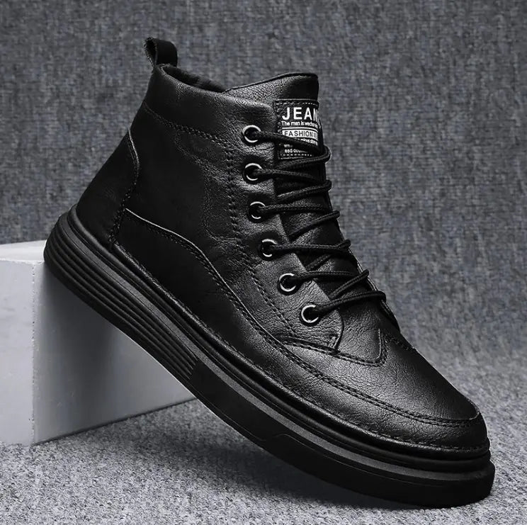 Botas Martin de Couro Casual Masculinas de Cano Alto (Novo Estilo)
