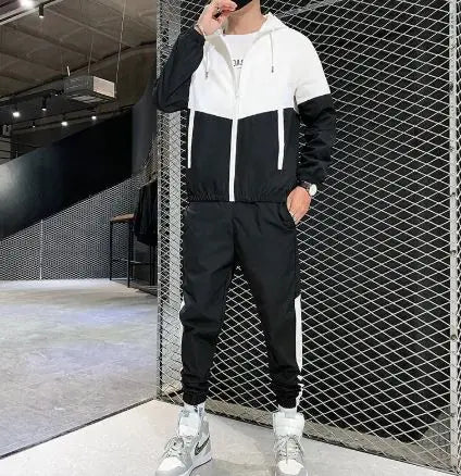 Chaqueta Deportiva con Capucha y Pantalones Casuales