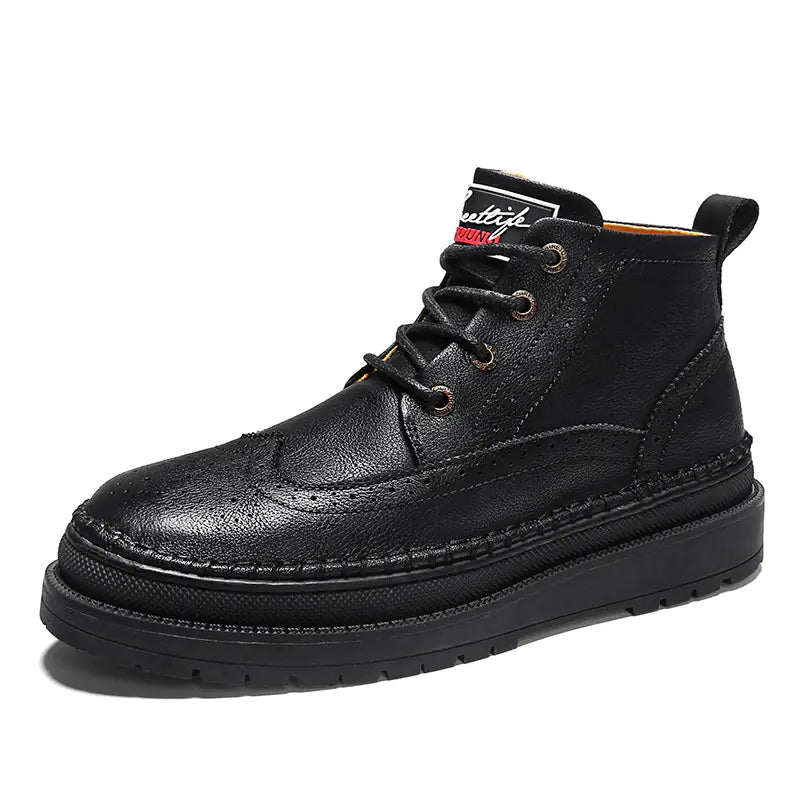 Botas Martin de Couro Casual Masculinas de Cano Alto (Novo Estilo)