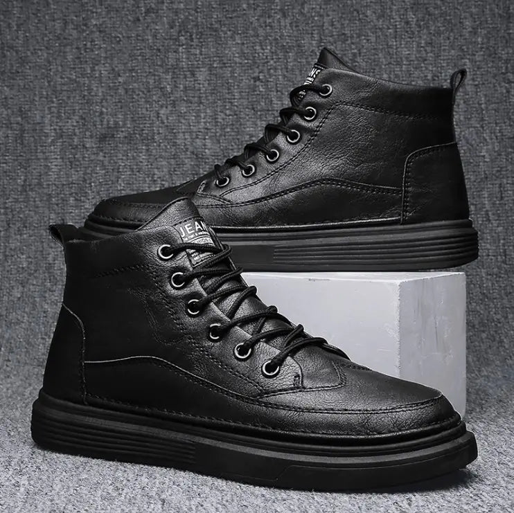 Botas Martin de Couro Casual Masculinas de Cano Alto (Novo Estilo)
